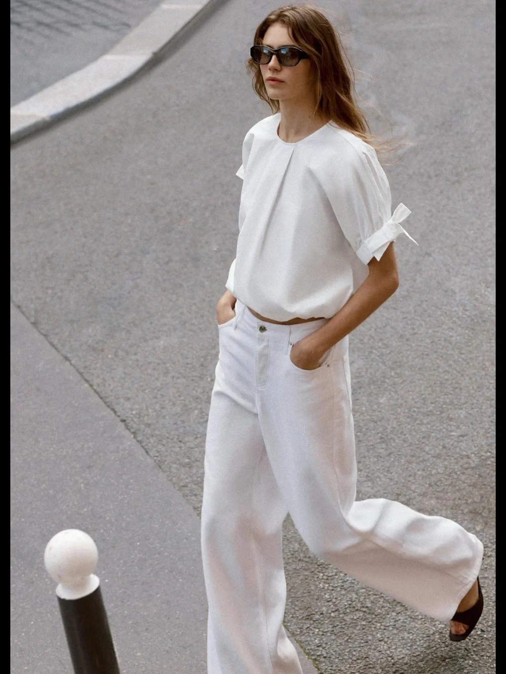 Zara Tied Sleeve Balloon Top
